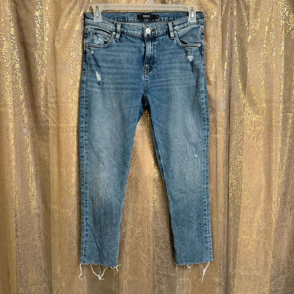 Hudson Lana Boyfriend Ankle Jeans Raw Hem Size 27